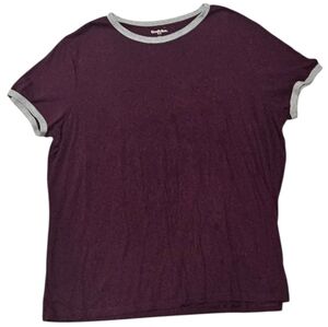 Goodfellow & Co Men’s Ringer T-Shirt – XL, Burgundy with Gray Trim